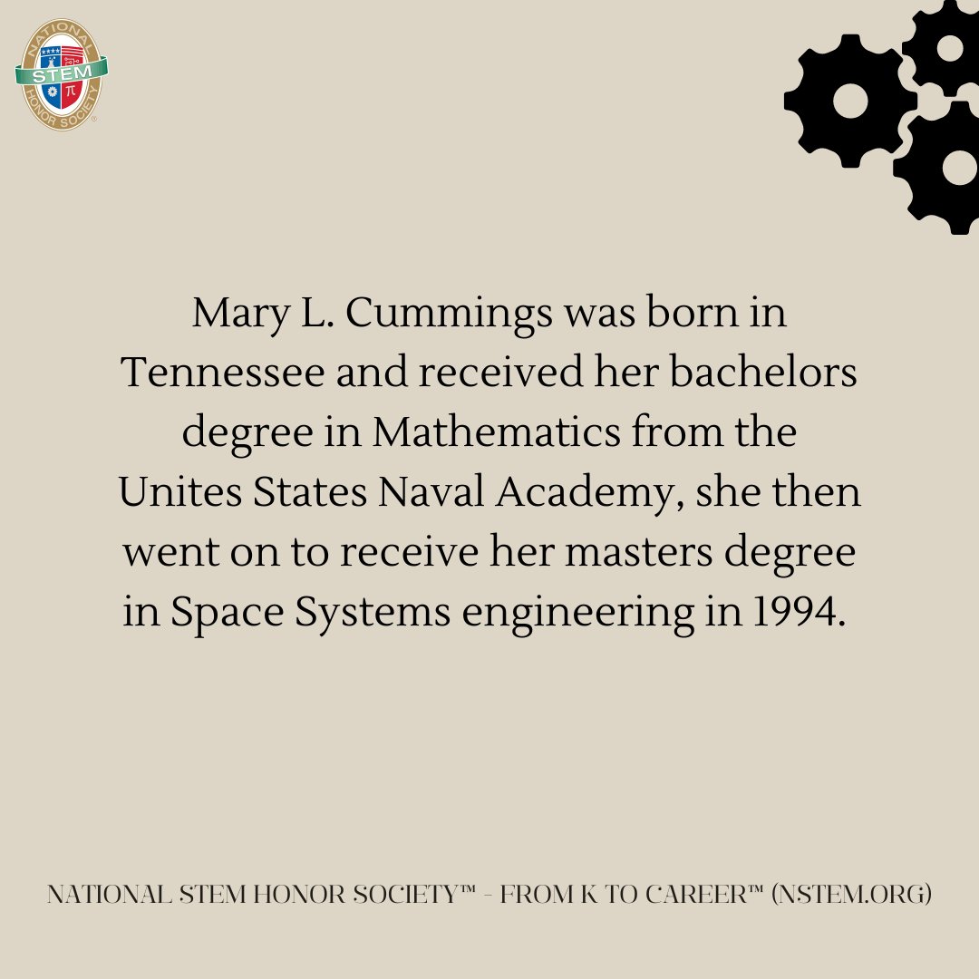 NSTEMHS's tweet photo. Meet Mary L. Cummings, a former Naval Officer and associate professor at Duke University!
Are you looking to inspire innovation and recognize STEM excellence "From K to Career"? Visit our website at https://t.co/nkgp4rAbCC!
#nstem #nstemhs #Female #minority #space https://t.co/vns2Wqgpux