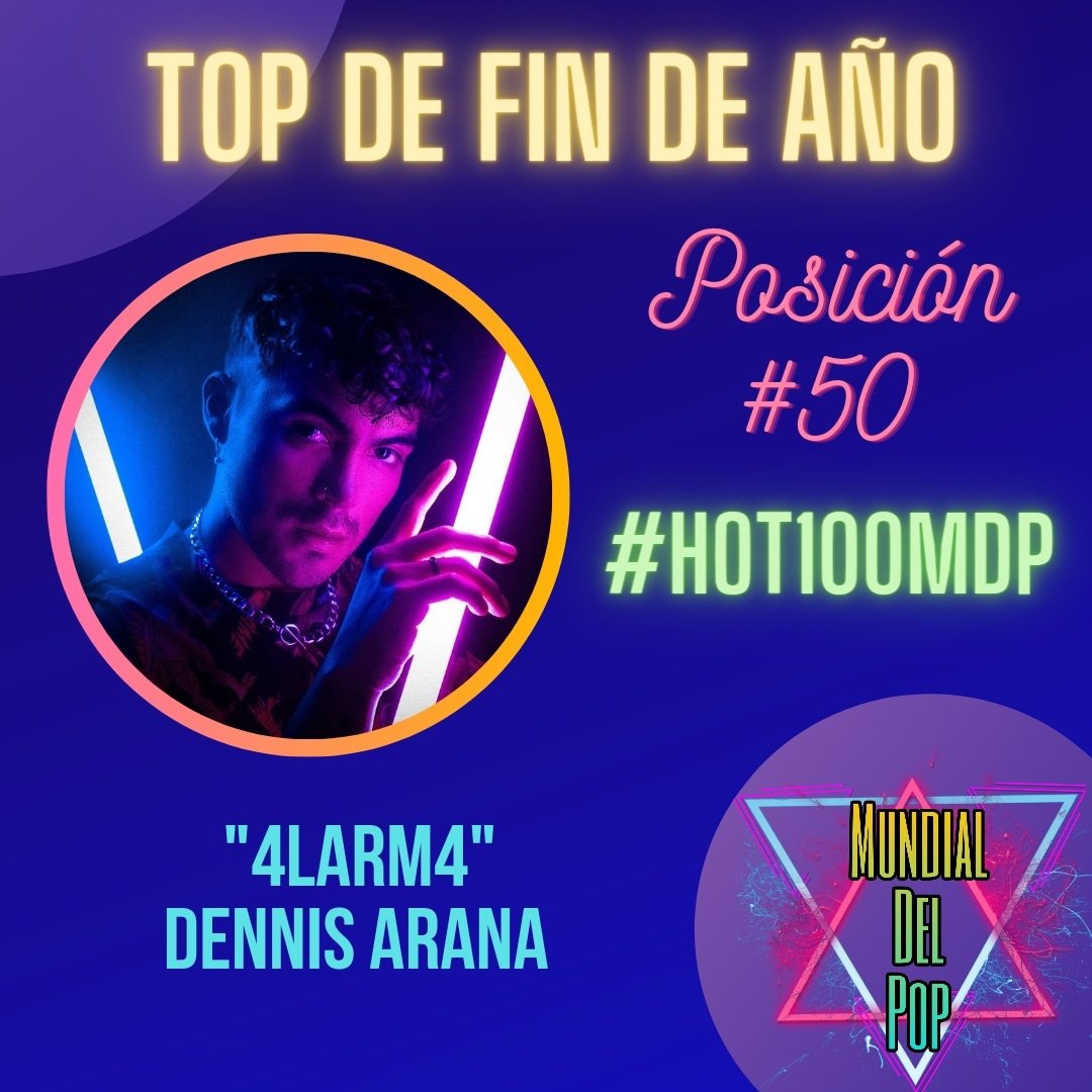 AL AIRE el #HOT100MDP! 🤯

El top de los 100 Mejores Videos del 2022 en #MundialDelPop 🔥

50. #4L4RM4 - <a href="/_DennisArana/">Dennis Arana</a>

Conéctate ingresando a: sologeneroscolombia.radiostream321.com