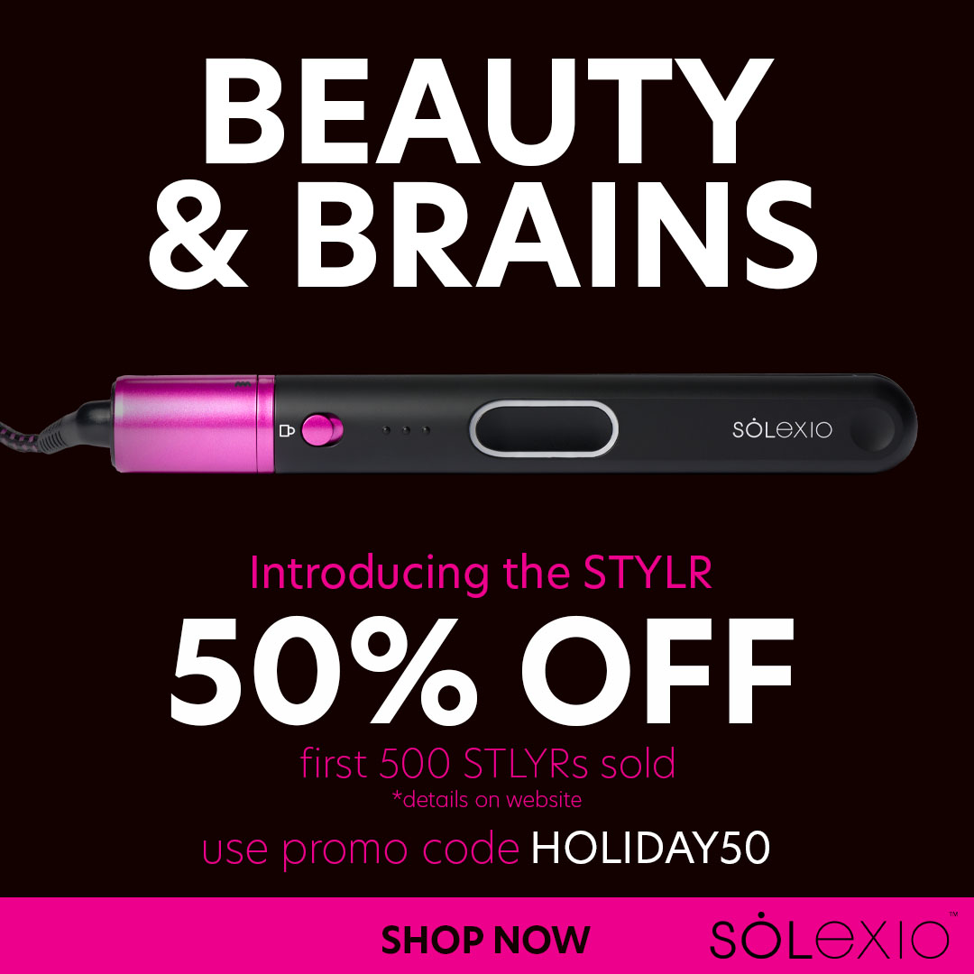 SolexioHair's tweet photo. Sure it’s beautiful, but it’s also incredibly smart. And now it can be yours at an incredibly low introductory price. The first 500 to purchase the SOLEXIO STYLR will get it at 50% off. Enter HOLIDAY50 in the checkout and start your new year off with new hair. https://t.co/jMNiW1U0CN