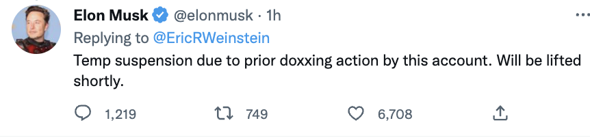 JuddLegum's tweet image. UPDATE: Musk admits he's making up the rules as he goes. 

He decided to "temporarily suspend" Lorenz because of unspecified "doxxing action" sometime in the past.

This is an unhinged attacked on press freedom.