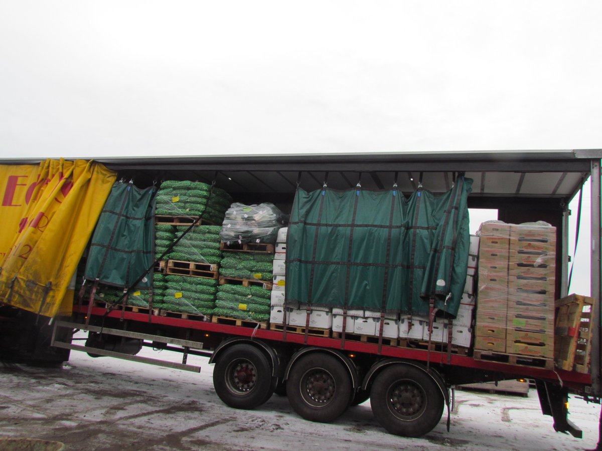 Done for another day. It was a jam getting our 4 pallets on for @organicnorth with all the brussel sprouts. Tomorrow it is #leeks. Dicken's theory is the whole country has stopped pulling leeks & left it to Strawberry Fields by the size of our orders