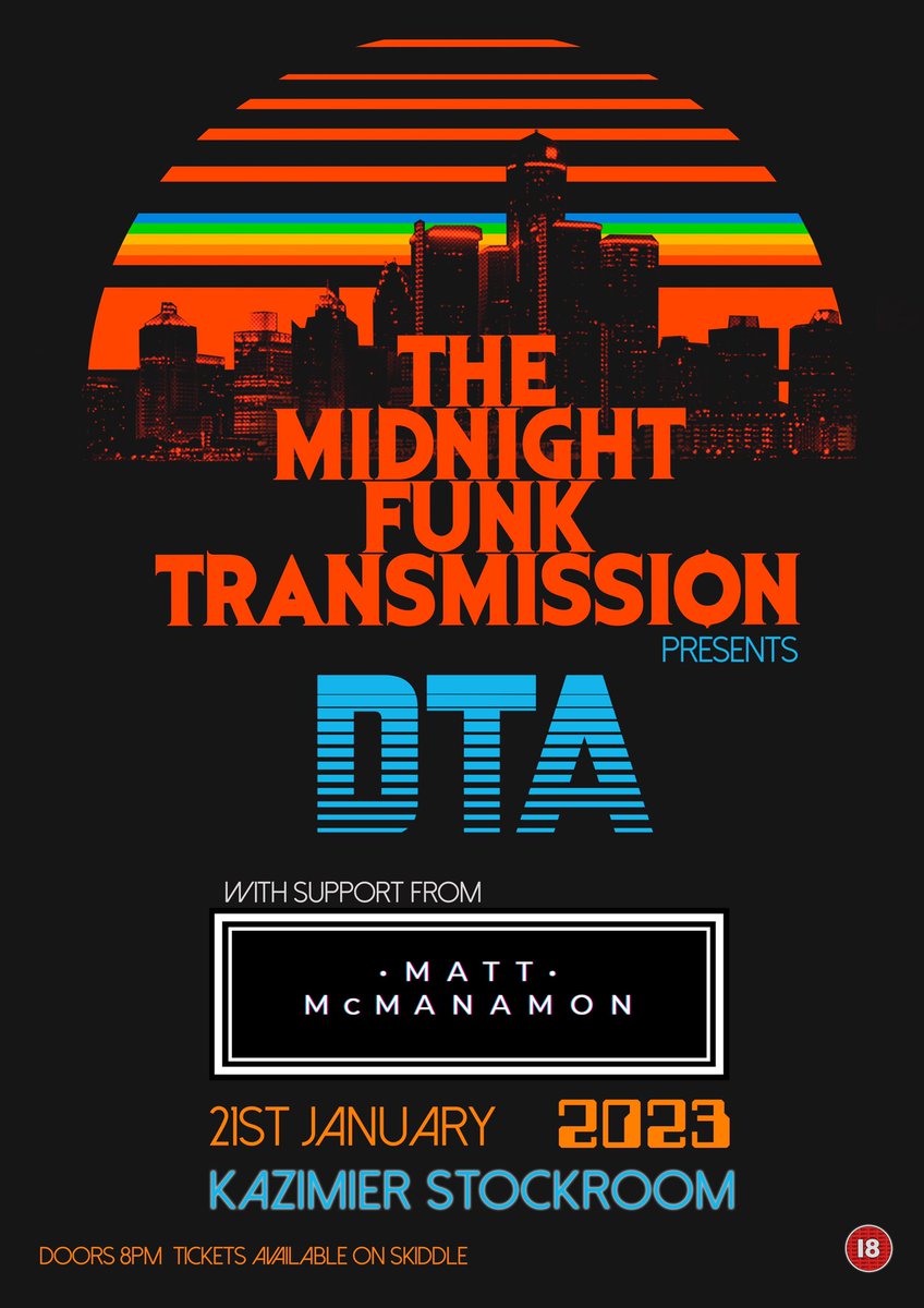 dtaliverpool's tweet photo. We’re made up to announce that the brilliant @MattMcmanamon will be supporting us at our first Midnight Funk Transmission of 2023 on the 21st January! 

Tickets available: https://t.co/plfwCcPSKE https://t.co/xmiif1artV