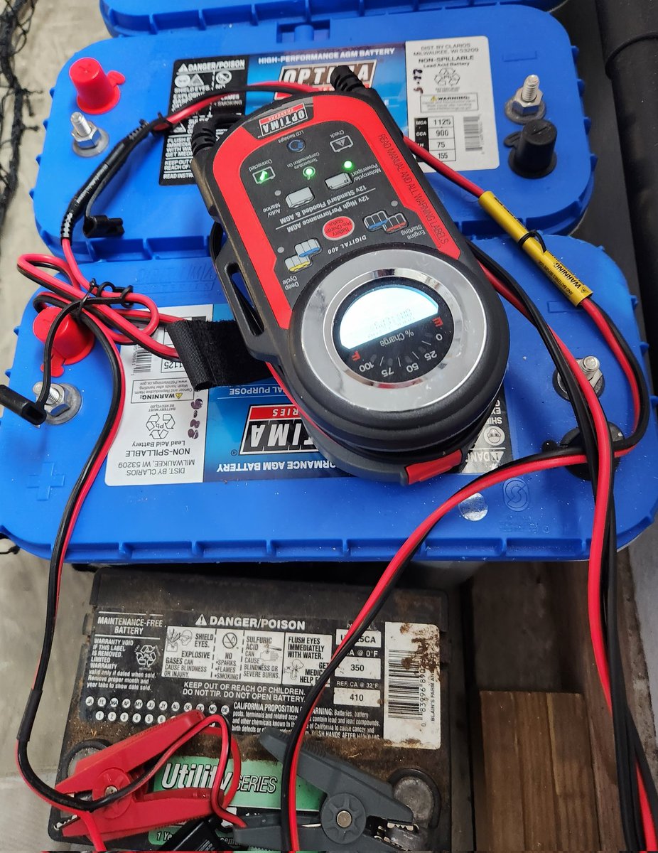 A little mid December maintenance on the lawn tractor battery <a href="/OptimaBatteries/">OPTIMA® Batteries</a>