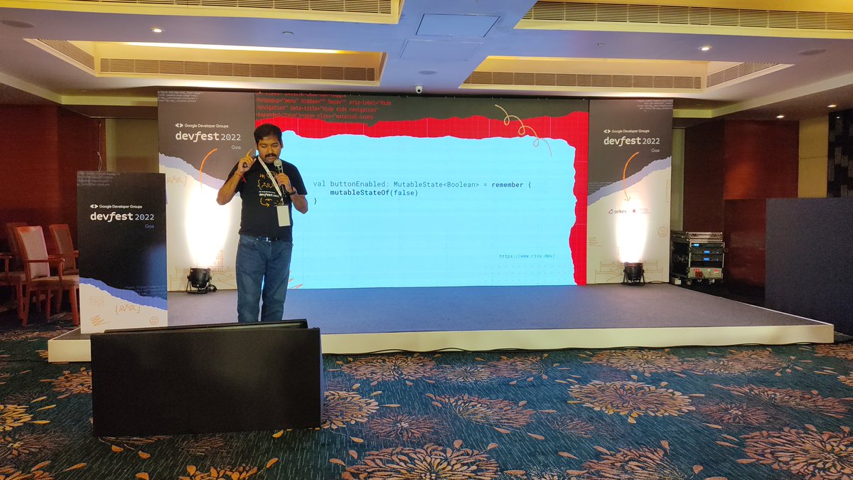 rivuchakraborty's tweet photo. What feels great about giving a talk? Someone talking in detail about what you talked on.
After my talk at #DevfestGoa, someone said, although theyโre using remember in #JetpackCompose for sometime now they finally understood what remember does & how it works. #Kotlin #AndroidDev https://t.co/FAm9PlXe55