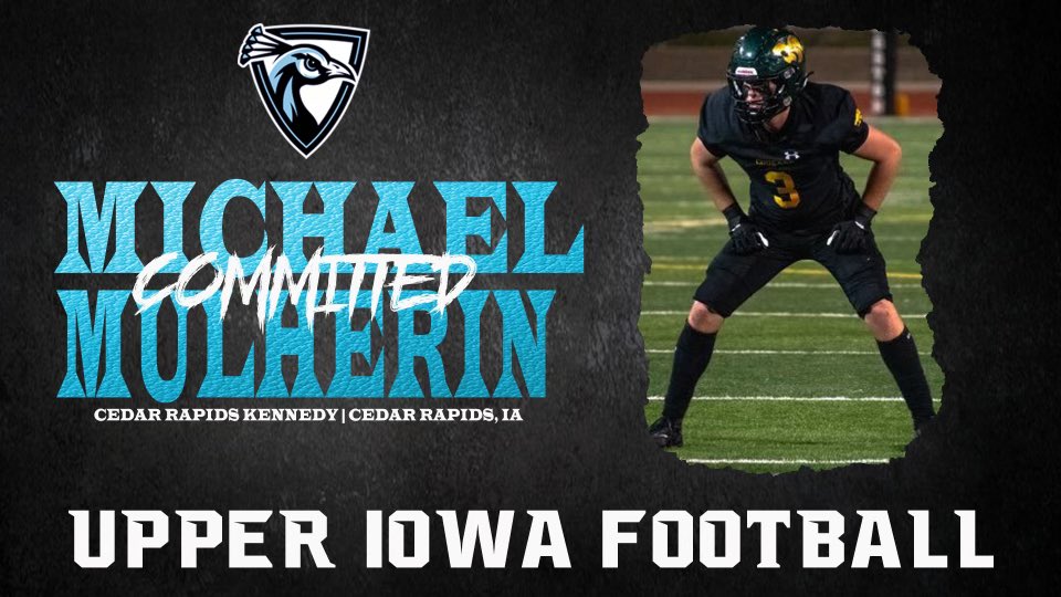 Extremely excited to announce my commitment to <a href="/Upper_Iowa_FB/">Upper Iowa Football</a>!! I would like to thank my family, friends, teammates, and <a href="/CRKFootball/">Cedar Rapids Kennedy Football</a> for making me the person I am today! Also, a big thank you to <a href="/Coach_Hoskins/">Jason Hoskins</a> for this opportunity! 🦚