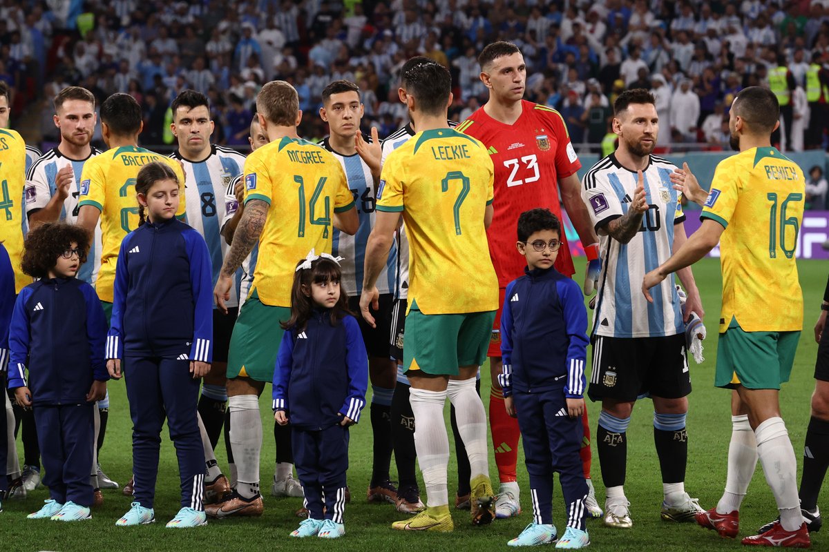 Socceroos's tweet photo. Congratulations to Argentina on winning the #FIFAWorldCup 🤝🏆 https://t.co/HCiUU5IcKz