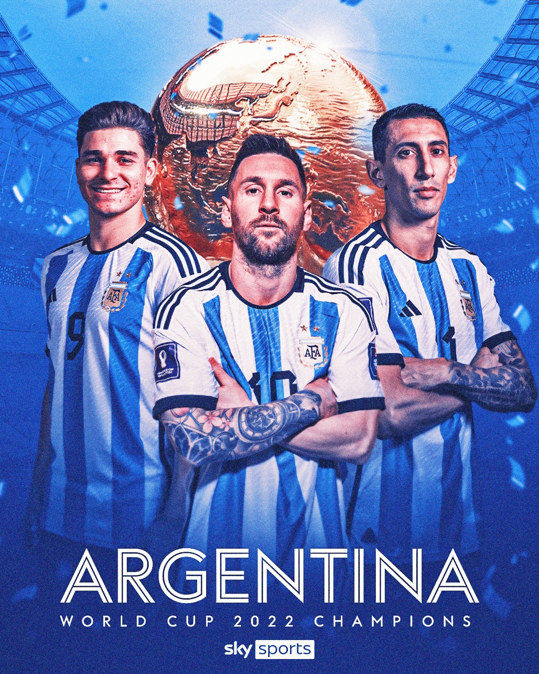 ARGENTINA WINS THE 2022 WORLD CUP 19”x13” COMMEMORATIVE POSTER