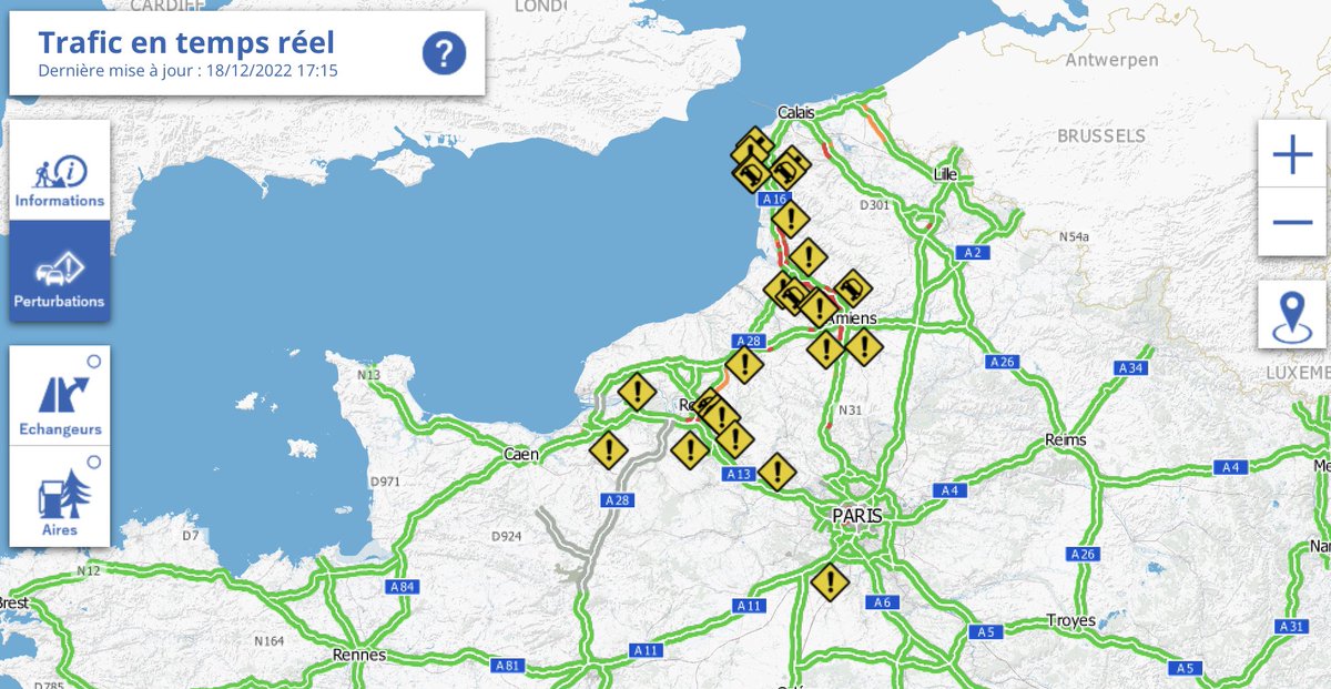 🔴 Épisode pluies verglaçantes très important en cours : circulation impossible sur #A29 entre #Amiens et autoroute #A28. Nombreux accidents en cours en #Normandie et #HautsDeFrance. Soyez très vigilants ! #verglas