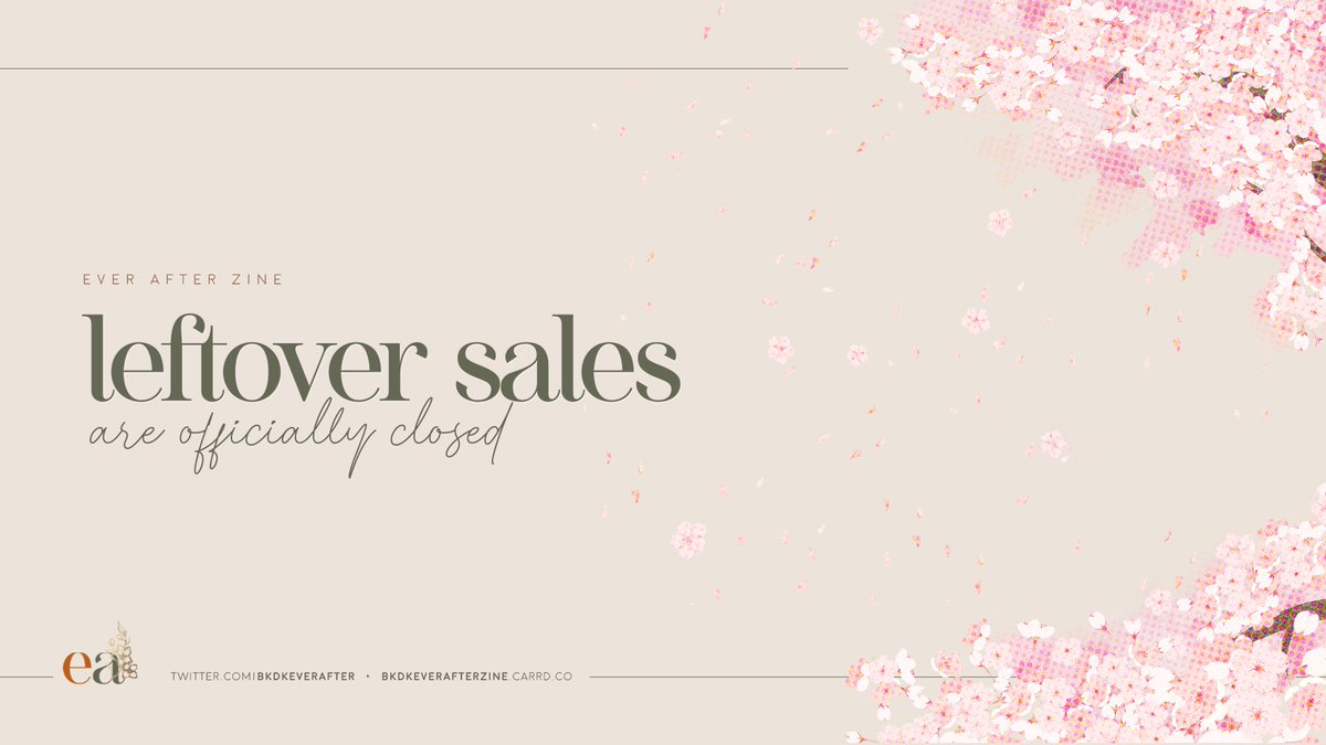 🌸🌸 Leftover Sales 🌸🌸

Our shop is now closed! Thank you to everyone who supported Ever After! 💍⛪️

#bkdkEverAfter #everafterzine #bkdk #dkbk