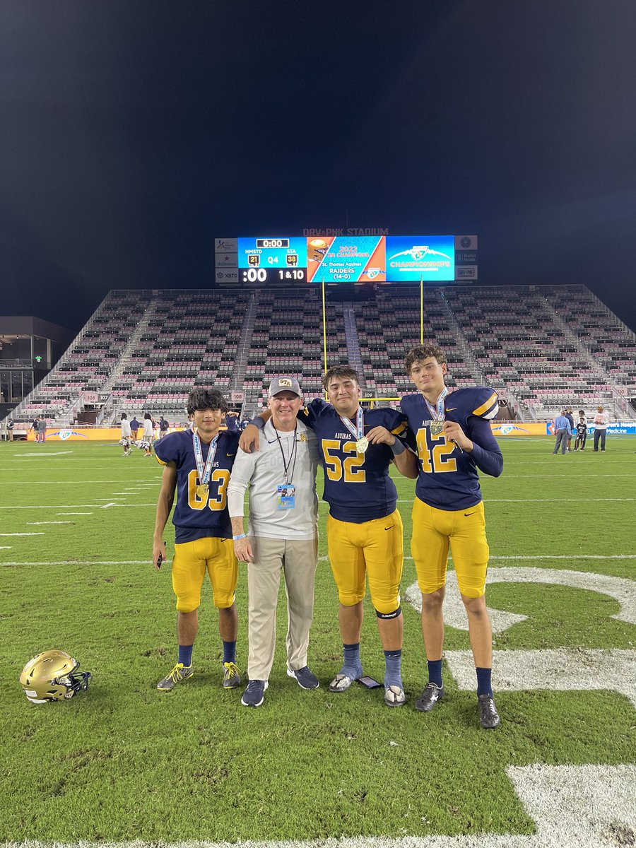 DominicPDiaz's tweet photo. Couldn’t have dreamed of a better way  to end my senior year than with a State Championship with the best teammates and Coaches I’ve ever had. Thank you @CoachCrissy13 @coachkahn @CoachHarriott for believing in me. 52 out. #Blessed #AGTG #ChurchGang #GoldBlooded 
@STA_Football https://t.co/DYY8O8TAyq