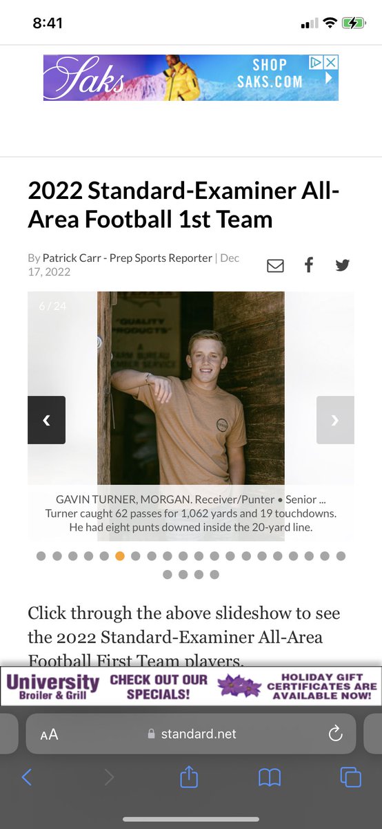 Grateful to also be named to 1st team All Area! Couldn’t have done it without my team!