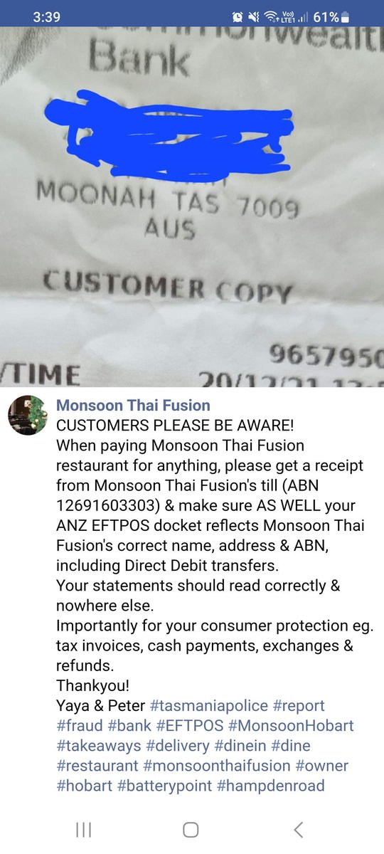 MonsoonThai's tweet photo. Beware of Card Fraud in Monsoon Thai Fusion Restaurant https://t.co/CX58FDqpS4