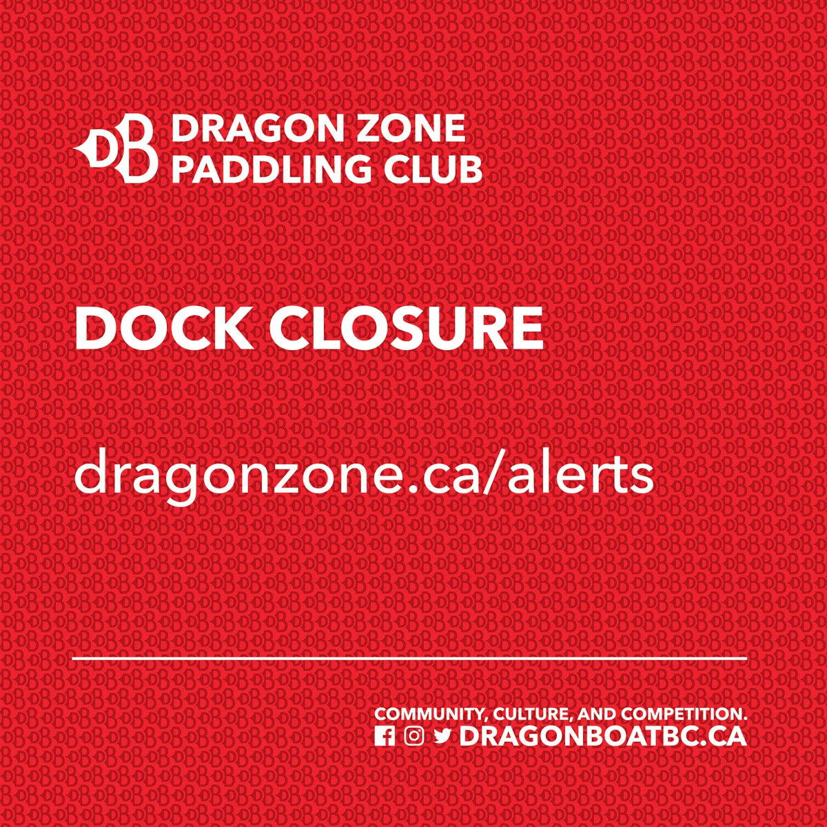 DOCK CLOSURE DEC 18-22: Closure starting today due to freezing temperatures and snow. Depending on conditions, the docks will reopen Dec 23/24, and then Dec 26-Jan 2 on holiday hours 11-3pm. Watch for updates. More info: dragonzone.ca/alerts