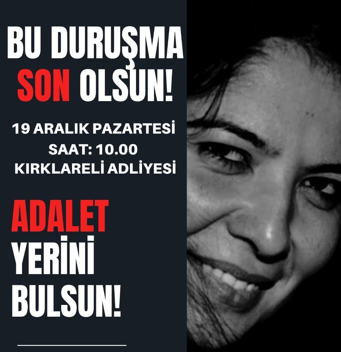 ozen_seden's tweet photo. ilknur içinadalet
İlknur Gökay Tuncel, uzaklaştırma kararı aldırdığı,çok defa şikayetçi olduğu,yıllarca ısrarlı takibine maruz kaldığı erkek tarafından sokak ortasında defalarca bıçaklanarak öldürülmesinden dolayı açılan davanın üçüncü duruşmasında 19Aralikta!
 ilknur içinadalet https://t.co/BTQfAIjH9x