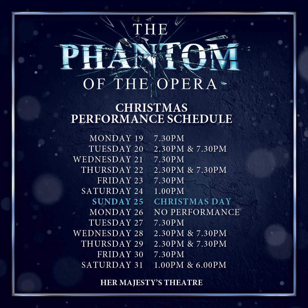 PhantomOpera's tweet photo. We're preparing for a spectacular festive season at #PhantomLondon. Will you be joining us at Her Majesty's Theatre? 🎄 https://t.co/l9rWnFl8rS