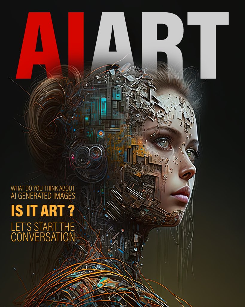 KLDhighway's tweet photo. What do you think about artificial intelligence generated images?
Do you think it is art? 
Does it have to be created with a human in the loop or can Art be generated by a machine? 
What would be our role as creators in the future to come? 
.
#ai #aiart #creative #conversation https://t.co/EiKYLy9fDR