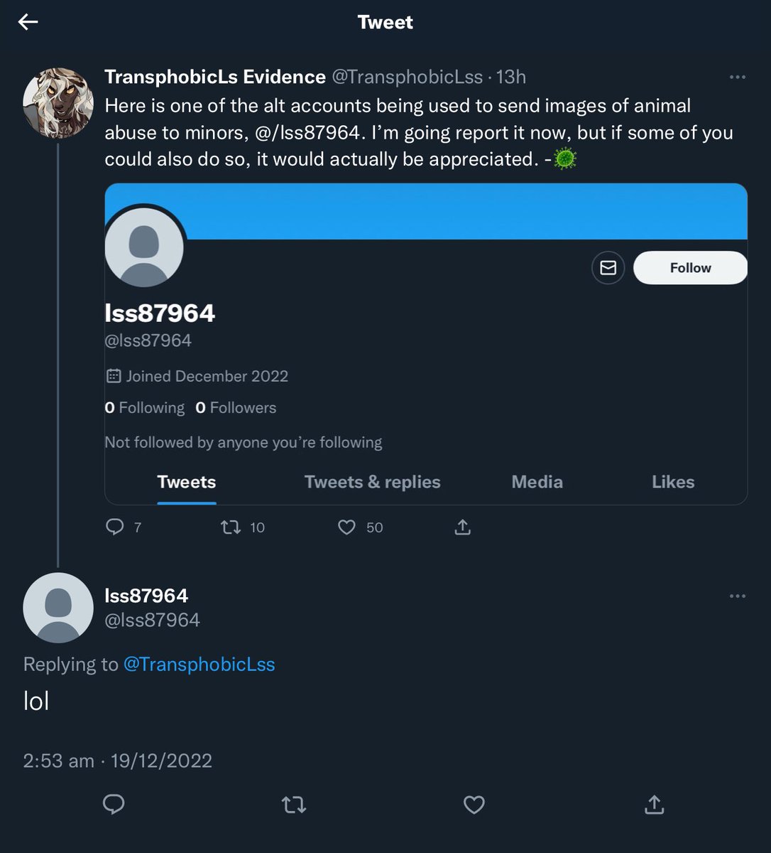 Transphobicls Evidence On Twitter The Person Running The Lss87964 Account Has Now Been