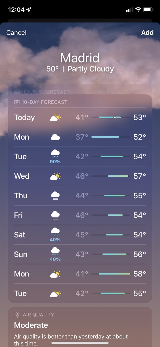 mjsys25's tweet photo. my aunt who’s been living in tropical climates the past 10 years: so it’s winter time and spain gets cold during the winter
madrid’s “winter” weather: https://t.co/Kr8n3yFWQf