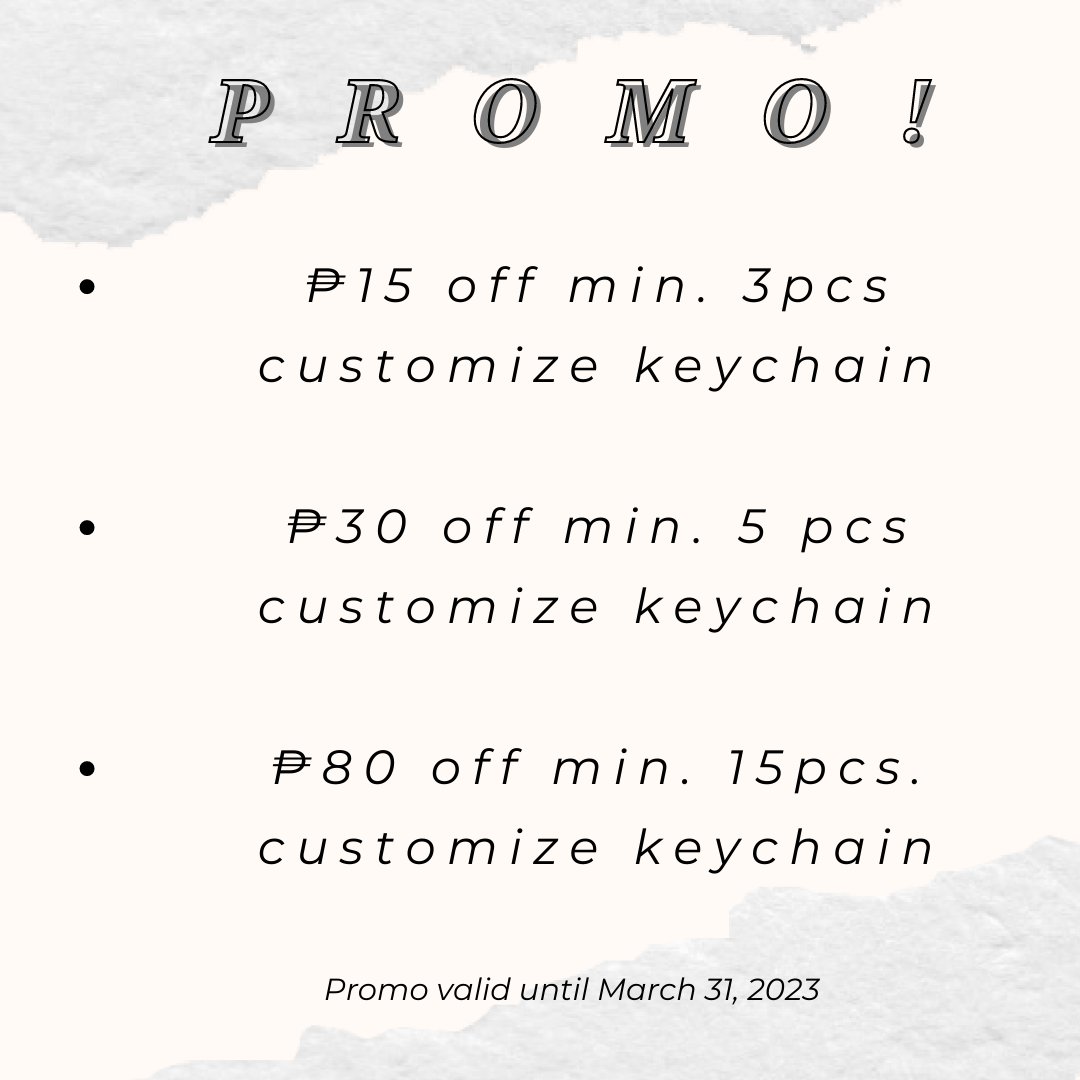 angellieggrc_'s tweet image. We also have promo, valid until March 31, 2023! ✨🫶

#Customizedkeychain