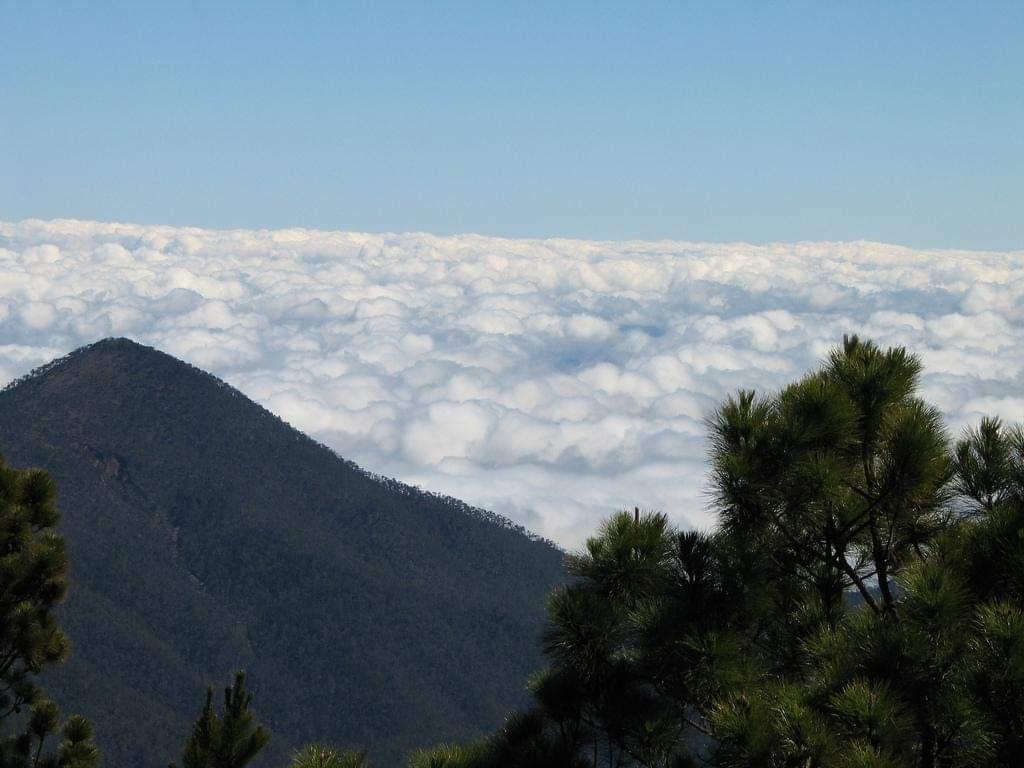 El Pico Yaque, visto desde la cima del Pico Duarte! 
Es el lugar exacto donde nace el Río Yaque del Sur. Esa línea que se observa es el recorrido que hace el Río Yaque del sur hacia la falda de la montaña!
#RinconcitosRD
#RDporloalto🇩🇴
📸 <a href="/migroja/">Miguel Rojas</a>
<a href="/LauraenSociedad/">Laura Merán</a>