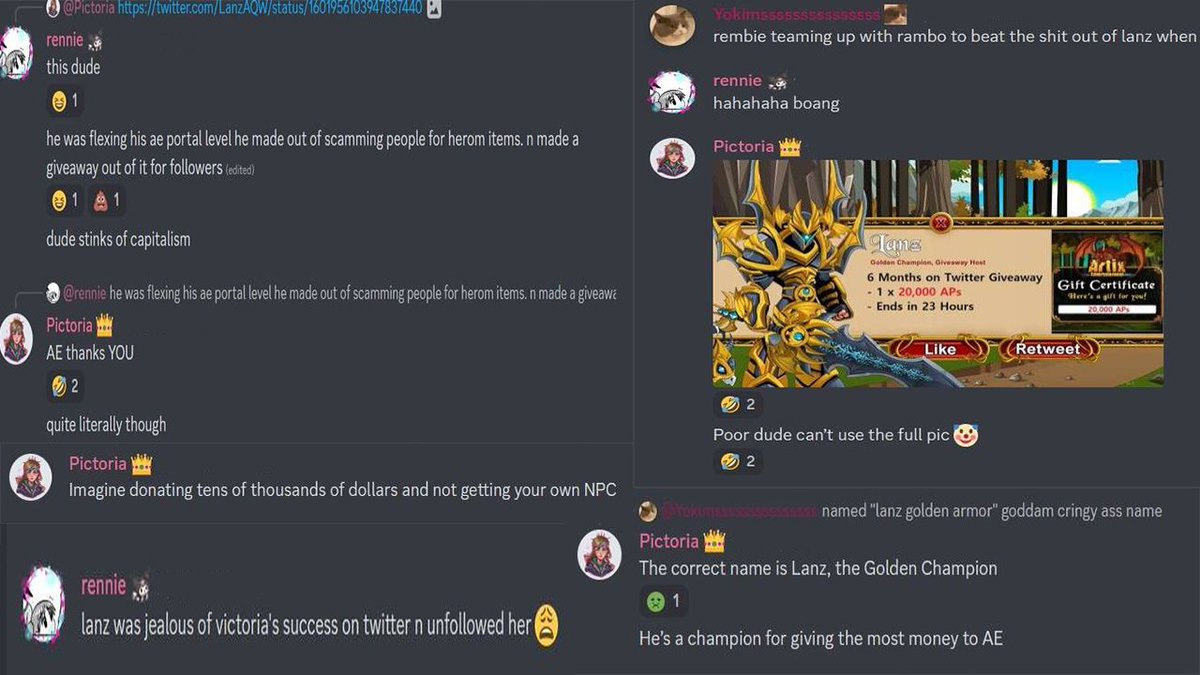 Busticussed's tweet image. @LanzAQW Hello mi amor it seems like you have some fans. Ft: @VicAQW , @Chiyo_AE (fuck you gold name)