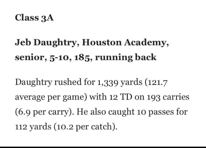 JebDaughtry's tweet photo. Honorable mention all-state… ATGT 
@CoachPerrone @CoachCaddy24 @CoachHughFreeze @CoachBamHardmon @TroyRecruiting @CoachJonSumrall @Coach_Caruso @CoachE98 

The rest of my film is here https://t.co/DhaiVTnVo7 https://t.co/z4WcxIhIyY