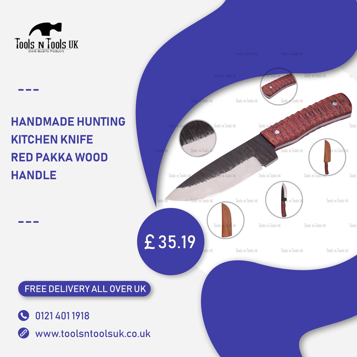 ToolsnToolsUK1's tweet image. Handmade Hunting Knife with red Pakka wood handle.
✅ FREE DELIVERY ALL OVER UK
#toolsntoolsuk #toolsuk #knife #handmade #hunting #huntingknife #huntinglife #pakkawood #ordernow