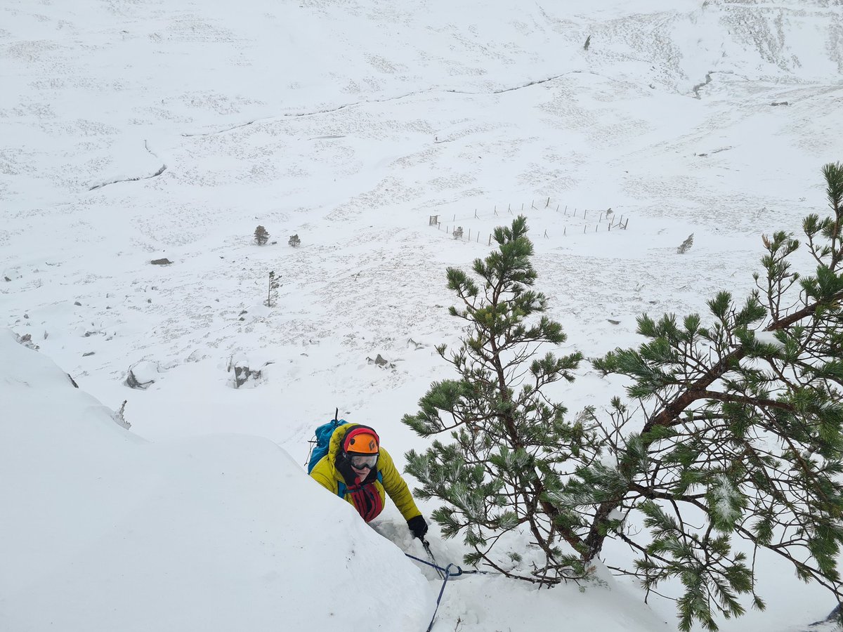 With wind speeds of 80mph+ forecast for the tops, we decided for an early start and make use of the ciste crag this morning. We had to tuck into the northern side of the crag keeping out of the worst of the gusty winds.

#winterclimbing <a href="/the_AMI/">The AMI</a>
