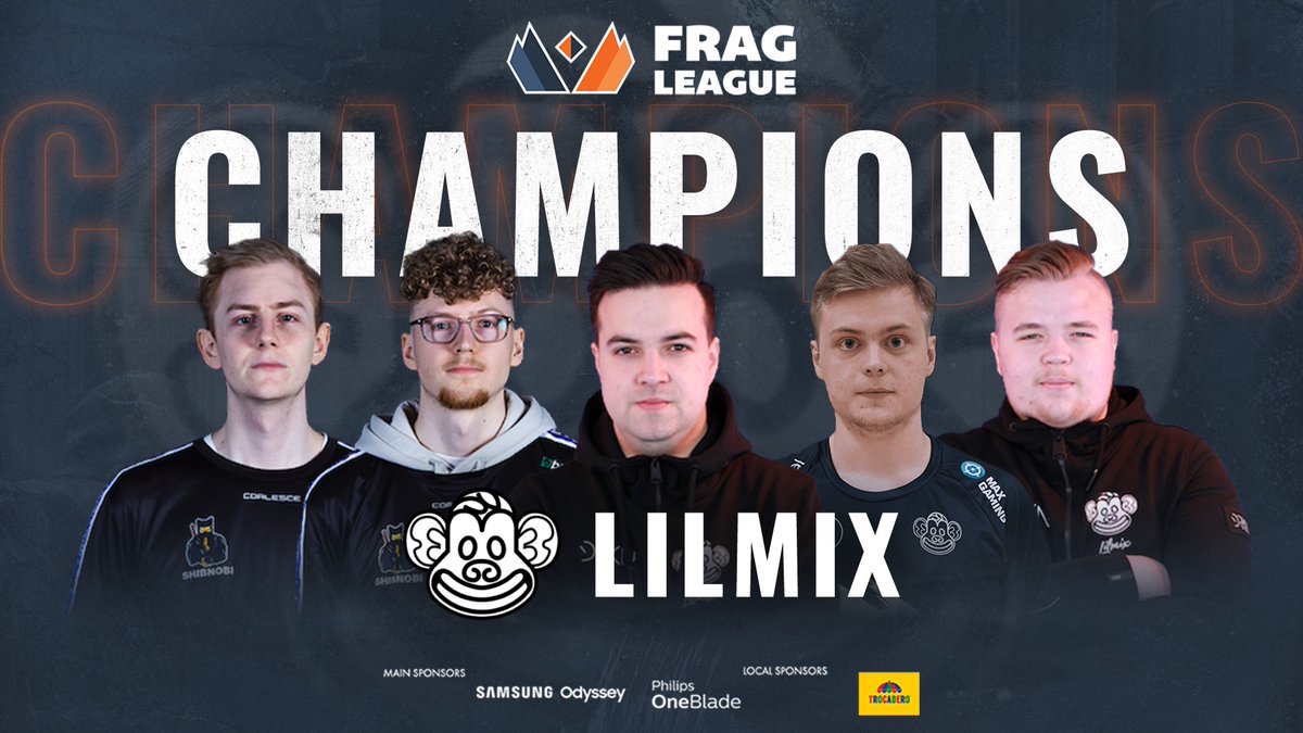 Fragleague (@fragleaguecom) on Twitter photo Congratulations to <a href="/Lilmixgg/">Lilmix Esports</a> who takes home 100 000 sek as the Fragleague Nordic Championship Season 9 winners! ๐
Well played <a href="/robiinCS/">Robin Sjรถgren</a> <a href="/Jackinhocs/">Jackinho</a> <a href="/quixcsgo/">Max Lindkvist</a> @csgohns @bqCSGO ๐ Congratulations to <a href="/Lilmixgg/">Lilmix Esports</a> who takes home 100 000 sek as the Fragleague Nordic Championship Season 9 winners! ๐
Well played <a href="/robiinCS/">Robin Sjรถgren</a> <a href="/Jackinhocs/">Jackinho</a> <a href="/quixcsgo/">Max Lindkvist</a> @csgohns @bqCSGO ๐