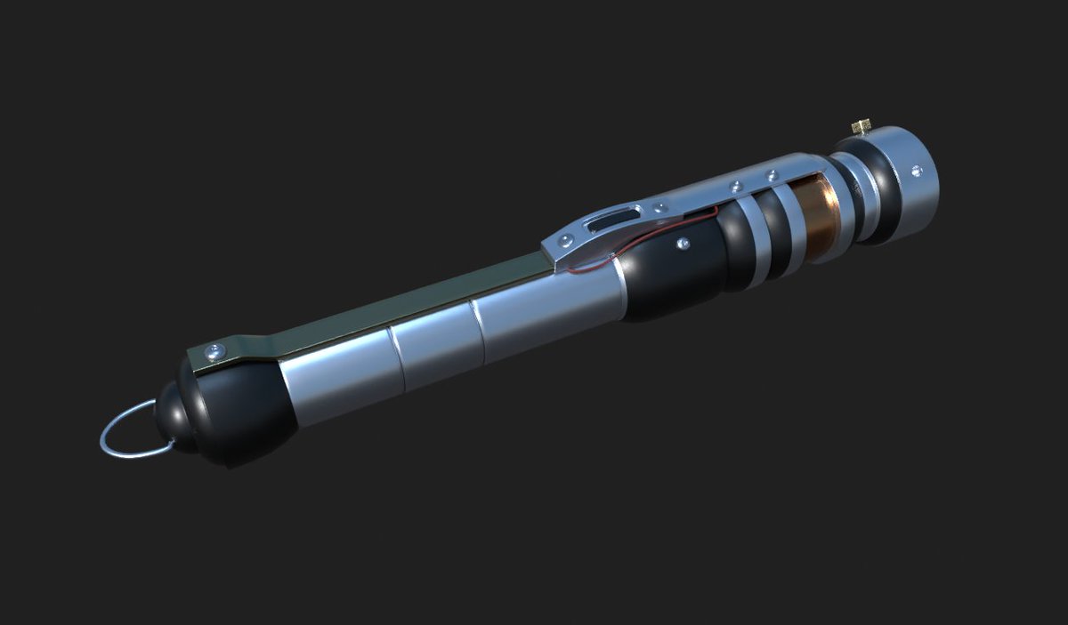 studioVMP's tweet photo. A very tiny work in progress of a small project I've been clicking away after hours. @Ky1eKatarn #kylekatarn #lightsaber #starwars #jediknight #qurahn #b3d #blender3d https://t.co/LGv5DDxB2k
