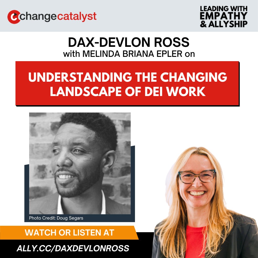 Melinda Briana Epler (@mbrianaepler) on Twitter photo On the #AllyshipPodcast, <a href="/daxdev/">Dax-Devlon Ross</a> & I examine:
★ systemic shifts in the #DEI landscape, including pushback to DEI
★ #BIPOC savior syndrome, an issue incoming DEI leaders often face
★ how to reflect & set goals that support DEI
🎙️ ally.cc/DaxDevlonRoss On the #AllyshipPodcast, <a href="/daxdev/">Dax-Devlon Ross</a> & I examine:
★ systemic shifts in the #DEI landscape, including pushback to DEI
★ #BIPOC savior syndrome, an issue incoming DEI leaders often face
★ how to reflect & set goals that support DEI
🎙️ ally.cc/DaxDevlonRoss