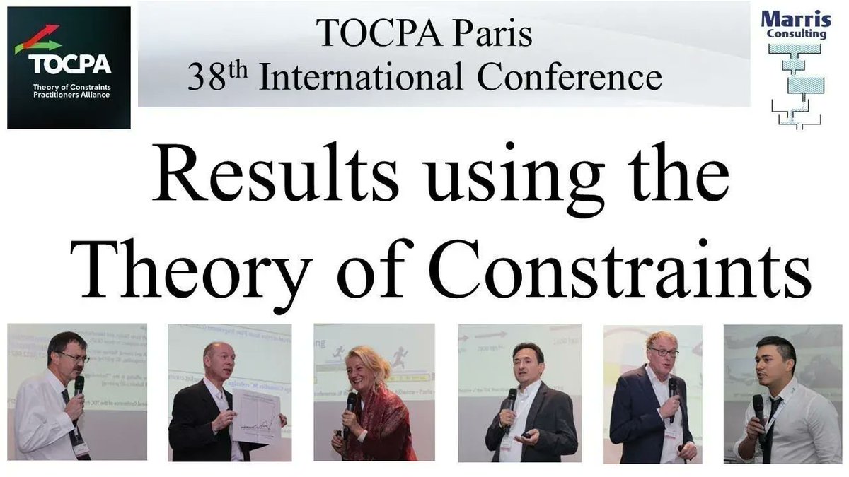 PMarris's tweet photo. Results using the Theory Of Constraints. Companies presenting in this short extract are: Procter & Gamble, Embraer, Aerosud, Euro Cryospace, Charalambides Christis and Ortec.
https://t.co/nPO7fK4zyY
#TheoryOfConstraints #Goldratt #TOCPA https://t.co/5jWFXfAqCo