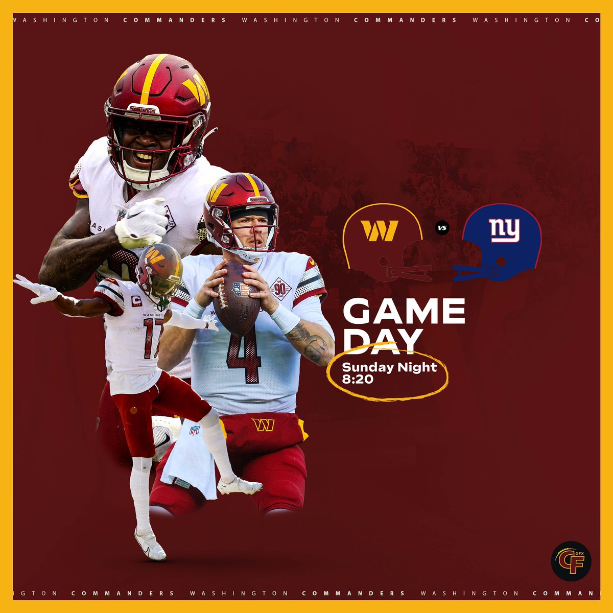 poptophobbs's tweet image. .@Commanders football on tonight😤 who y’all got? 
#WashingtonCommanders #commandersfootball #HTTC