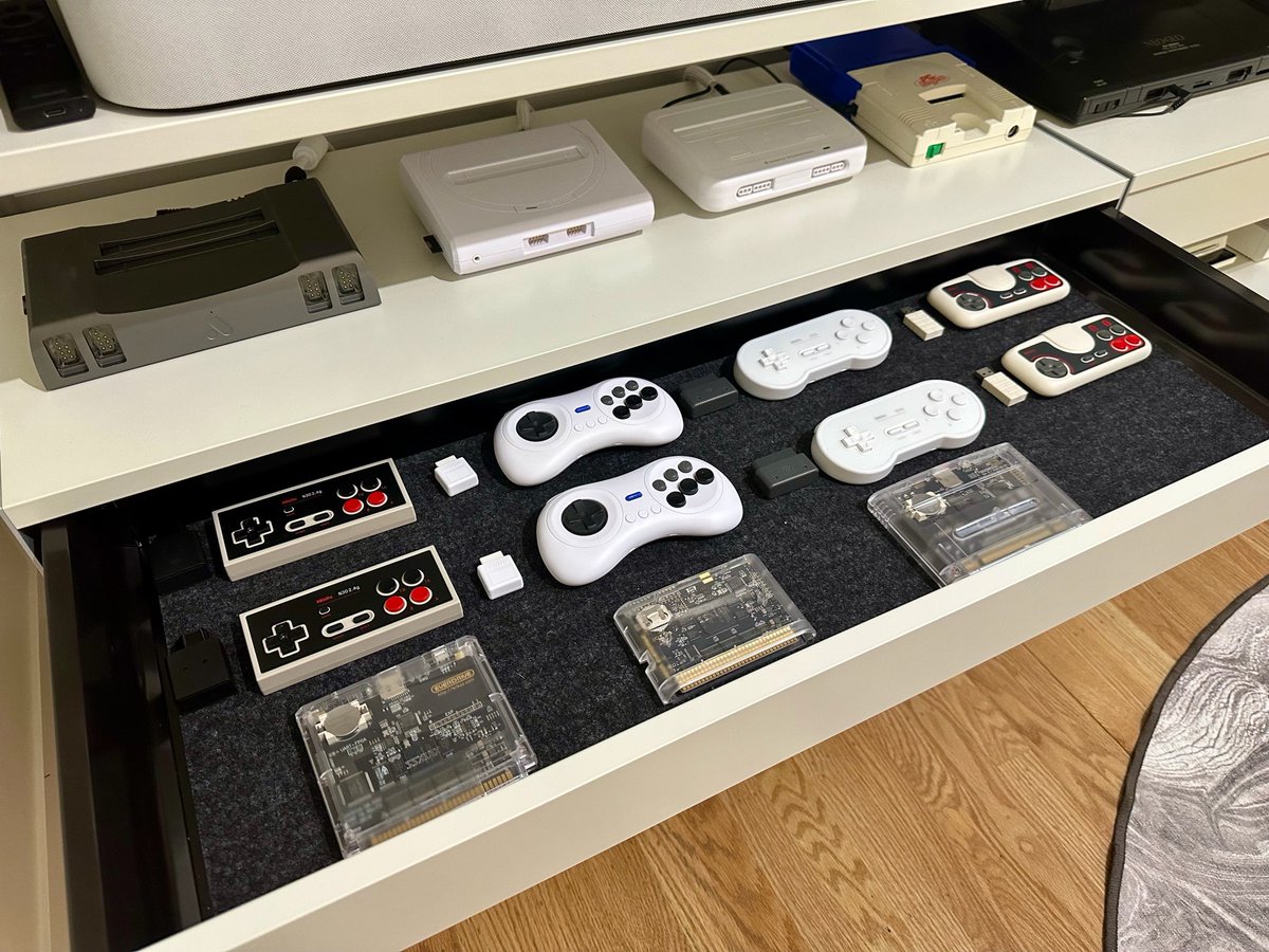 Going to write a longer-form bit somewhere about the journey to get here, but happy enough with the state of my office retro setup that I’ll share the final(ish) results now! Who’s coming over to play?