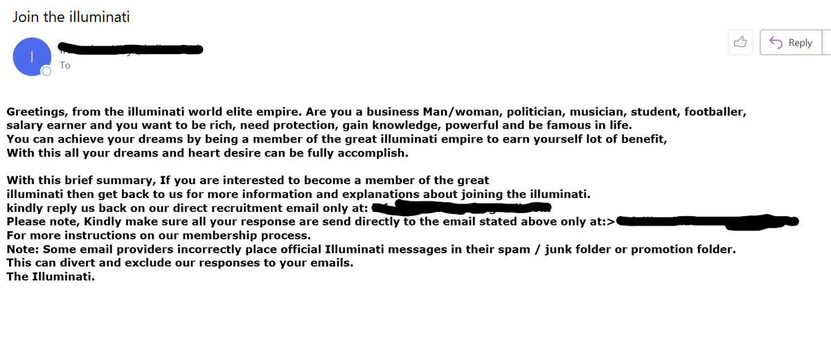 Its finally happened. I have been invited to the illuminati - bout time too.