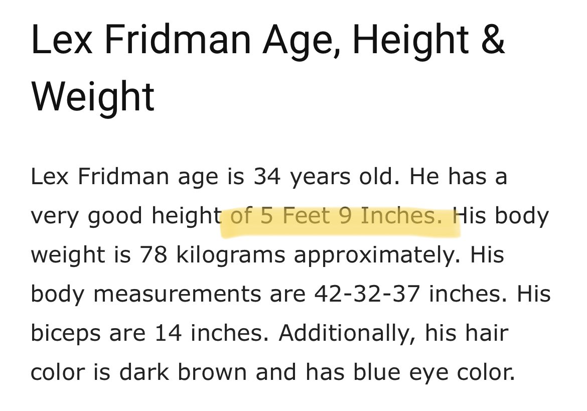 lex fridman height|TikTok Search