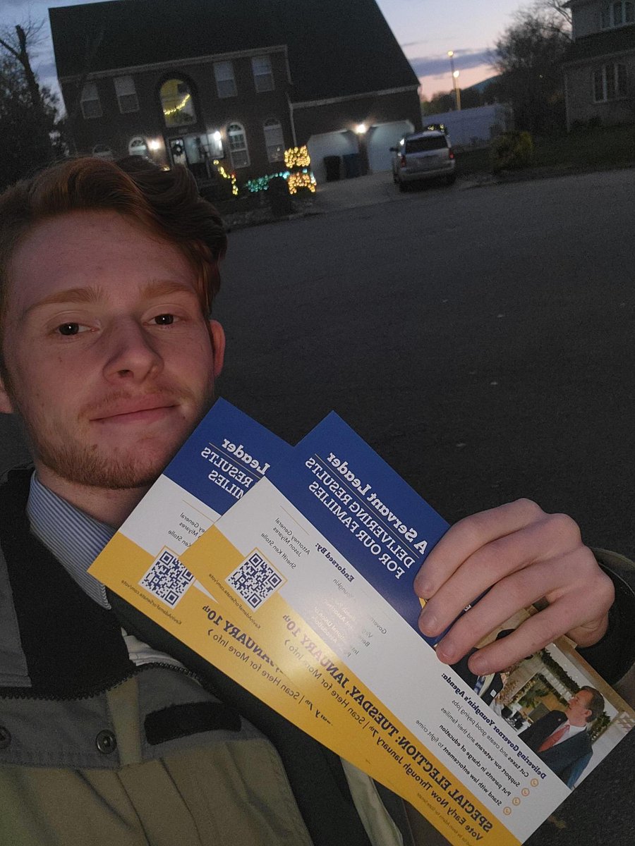 From morning to dark, my team and I are out at the doors getting to talk to as many of you as possible.

Every vote is critical in this election and we aren’t wasting one minute. 

Get out and vote before the holidays! 

If you have any questions, call my team at 757-786-9226.