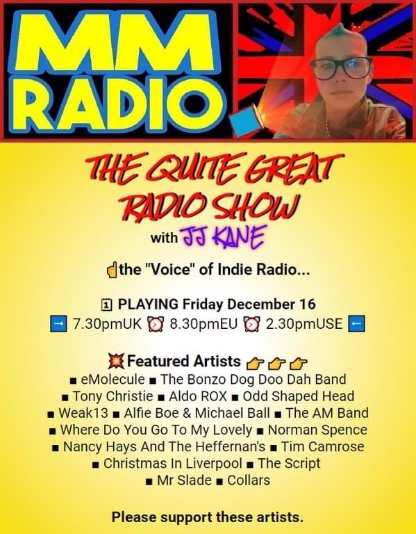 Thank you #tunein ⁦@MMRadio_Tasty⁩ ft ⁦<a href="/eMolecule_music/">eMolecule.official</a>⁩ ⁦<a href="/TheAMband/">The AM</a>⁩ ⁦<a href="/OddShapedHead/">Odd Shaped</a>⁩ ⁦<a href="/MichaelTinholme/">Michael Tinholme</a>⁩ and so much more #newmusic #comedy #fun