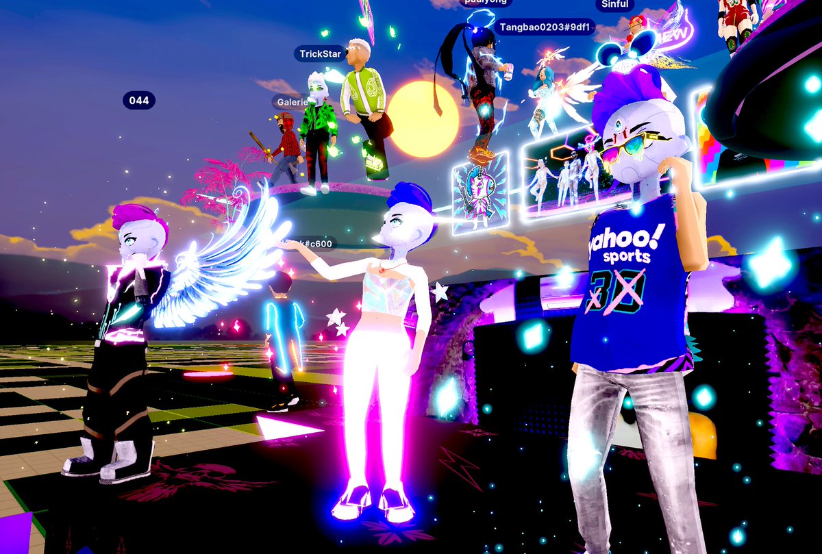 superninaglow's tweet photo. The Clone X's + DCL fam unite ;D come by the party now at @RoustanNFT's in @decentraland: https://t.co/SgPZqmfaWn

@itsTheCase @044_DCL @TrickStar_DCL  @SinfulMeatStick @Tangbao0203 @paulyong_dcl @DCLMETATIGER @RefractionDCL @em_DCL @brandon_manus https://t.co/7TxSG7aZTq