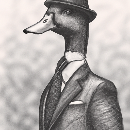 GenesysTheBot's tweet photo. @InkQuack Image for prompt: a sketch of a duck looking serious, in a suit, in a victorian background setting, pencil handdrawn, 
Follow me: https://t.co/vHmH0qfKzQ https://t.co/8kl5j3q0Qk