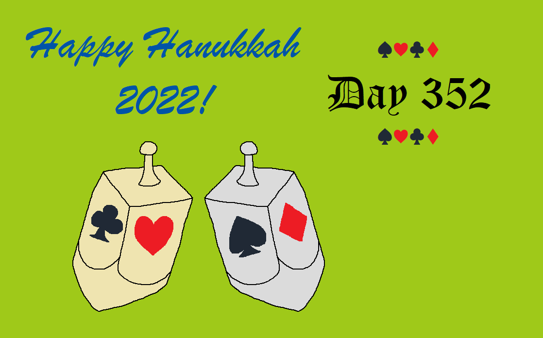 JosieRiki's tweet photo. Day 352 - We see dreidels with card symbols for Hanukkah.
#2022project #AliceInWonderland #Hanukkah #dreidel #spades #hearts #clubs #diamonds https://t.co/xSaCJLVIi8