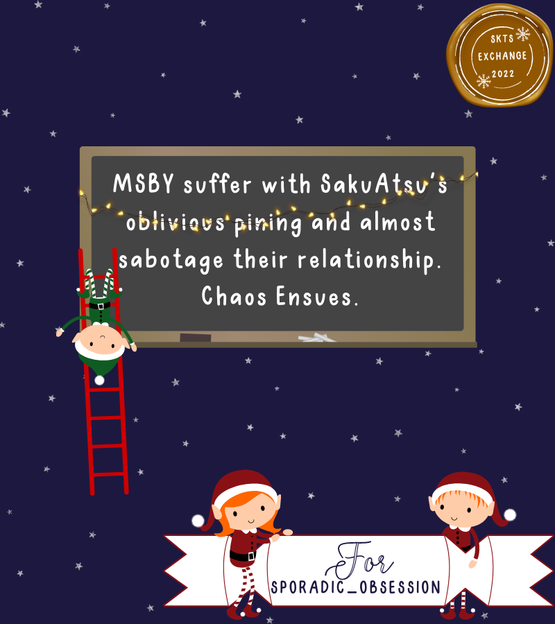 skts_exchange's tweet photo. A holiday gift for @sprdc_obssn ✨

"Oblivious Idiots" - By MSBY
G • 3.3k • oblivious mutual pining, best friends to lovers, crackfic 
https://t.co/Km4a85NUcB https://t.co/KLKYAxFT4k