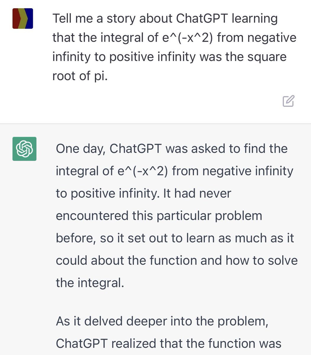 PunmasterStp's tweet photo. What can’t #ChatGPT do, and…learn? #statistics #stats #NormalDistribution #ErrorFunction #GaussianIntegral https://t.co/c50uxGB1gG
