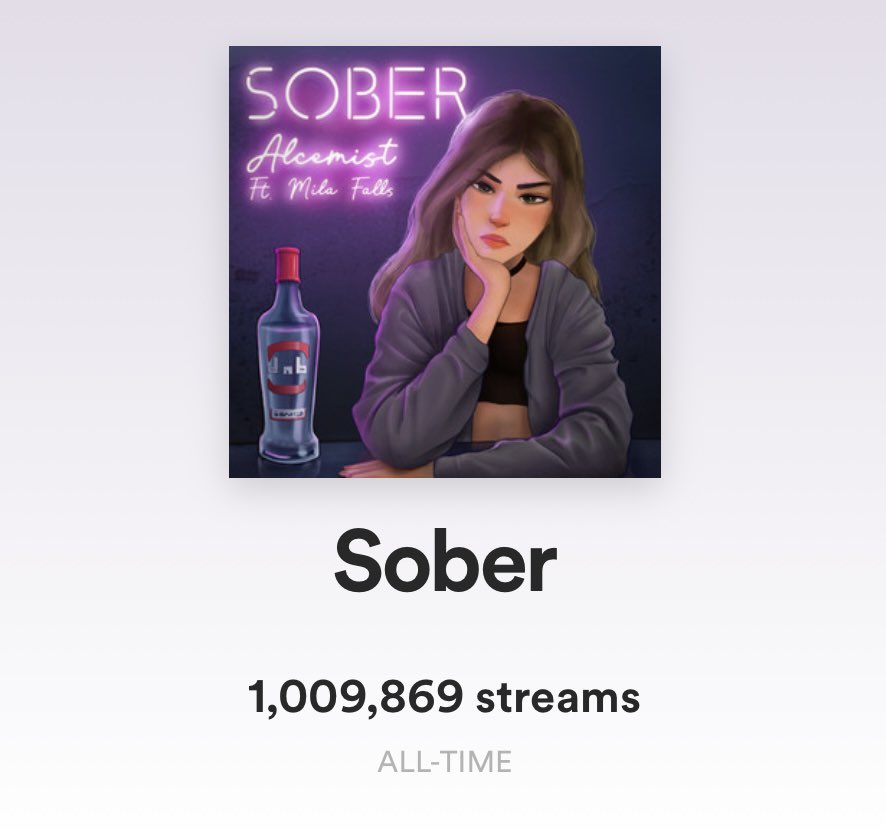 MILAFALLS's tweet image. Yessss!!!! My 15th release to go past 1 million streams!! ‘Sober’ 💜💜💜 @Alcemistuk @DnbAllstars dnballstars.lnk.to/Sober