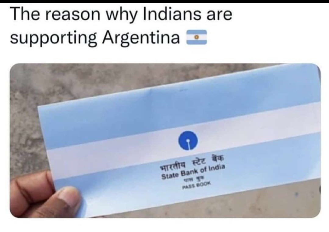 prasun2prasun's tweet image. Reason why we all Indian🇮🇳 supporting this great football⚽ country. 

#ArgentinaVsFrance #FIFAWorldCup #Qatar2022 #FIFAWorldCupQatar2022