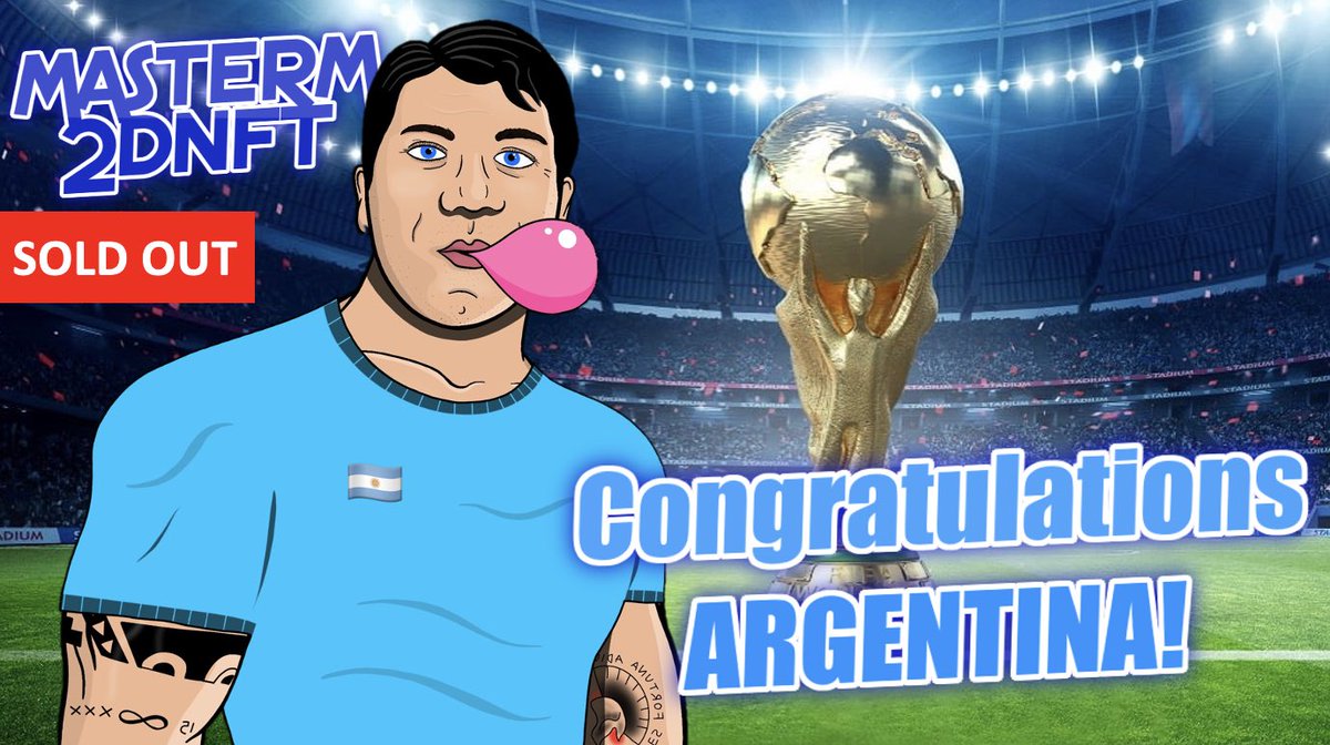 MasterMofc's tweet photo. 🏆Congratulations to the #worldchampions
🥳Let’s celebrate with #NFTGiveaway
✅Follow @MasterMtoken
✅Like + RT + comment #argentina
✅Like NFTs https://t.co/EnJGTb4ARq
👉Post Proof&Polygon address in https://t.co/fhkQ7yv6h0
#mastermnft #Soldout #NFT #WorldCup https://t.co/XfzOxLO83y