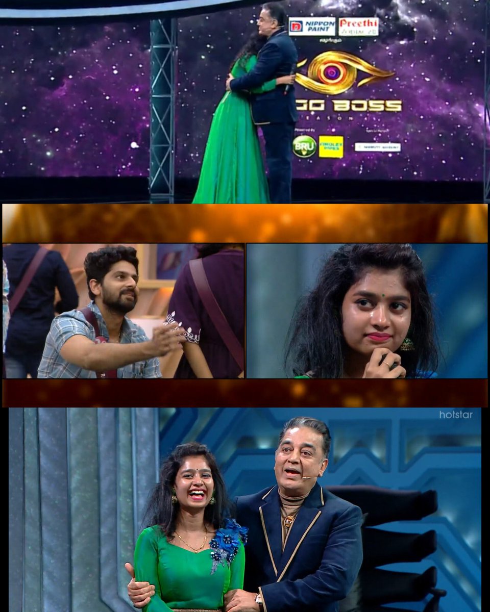 Undoubtedly the best part in today's episode ♥️😍🥰

These frames have my heart 🥹♥️
She got a moment/pic to cherish forever🥺♥️ 

#BiggBossTamil6 #Janany #Ram
#WeLoveJanany #KamalHassan