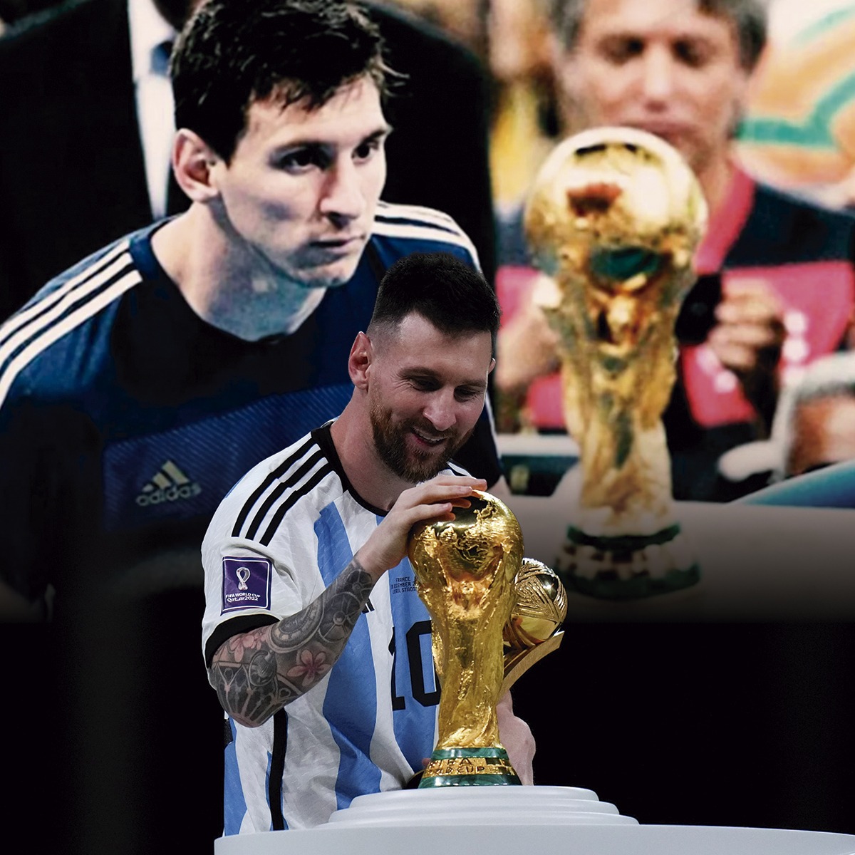DiarioOle's tweet photo. El 'persevera y triunfarás' más grande de la historia 🔟❤️

Gracias Lionel. Gracias Selección 🏆 https://t.co/Pye49m32LW