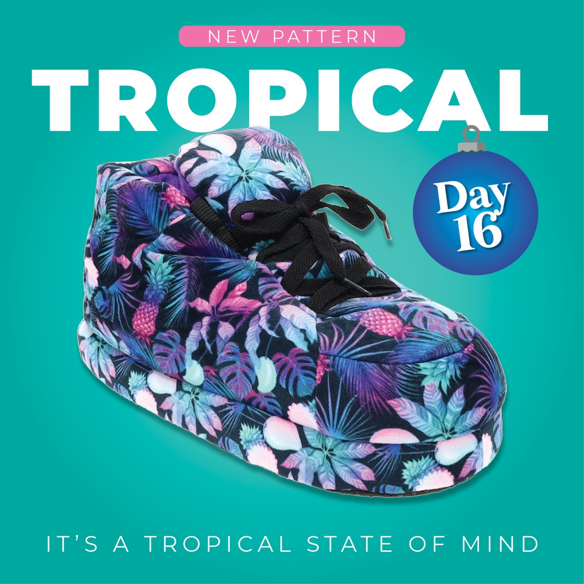 Day 16 of 21 Days of new slippers! Sometimes in the winter, you need a Tropical state of mind. 😎

#buyhappyfeet #happyfeetslippers #slippers #tropical #sunnydisposition #gifts #giftideas #itslikewalkingonpillows