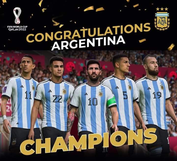 SubhanMeer8's tweet photo. #The_GOAT
Argentina are world champions! ⚽👏

#FIFAWorldCup2022 #LionelMessi https://t.co/EwUhFewOUZ